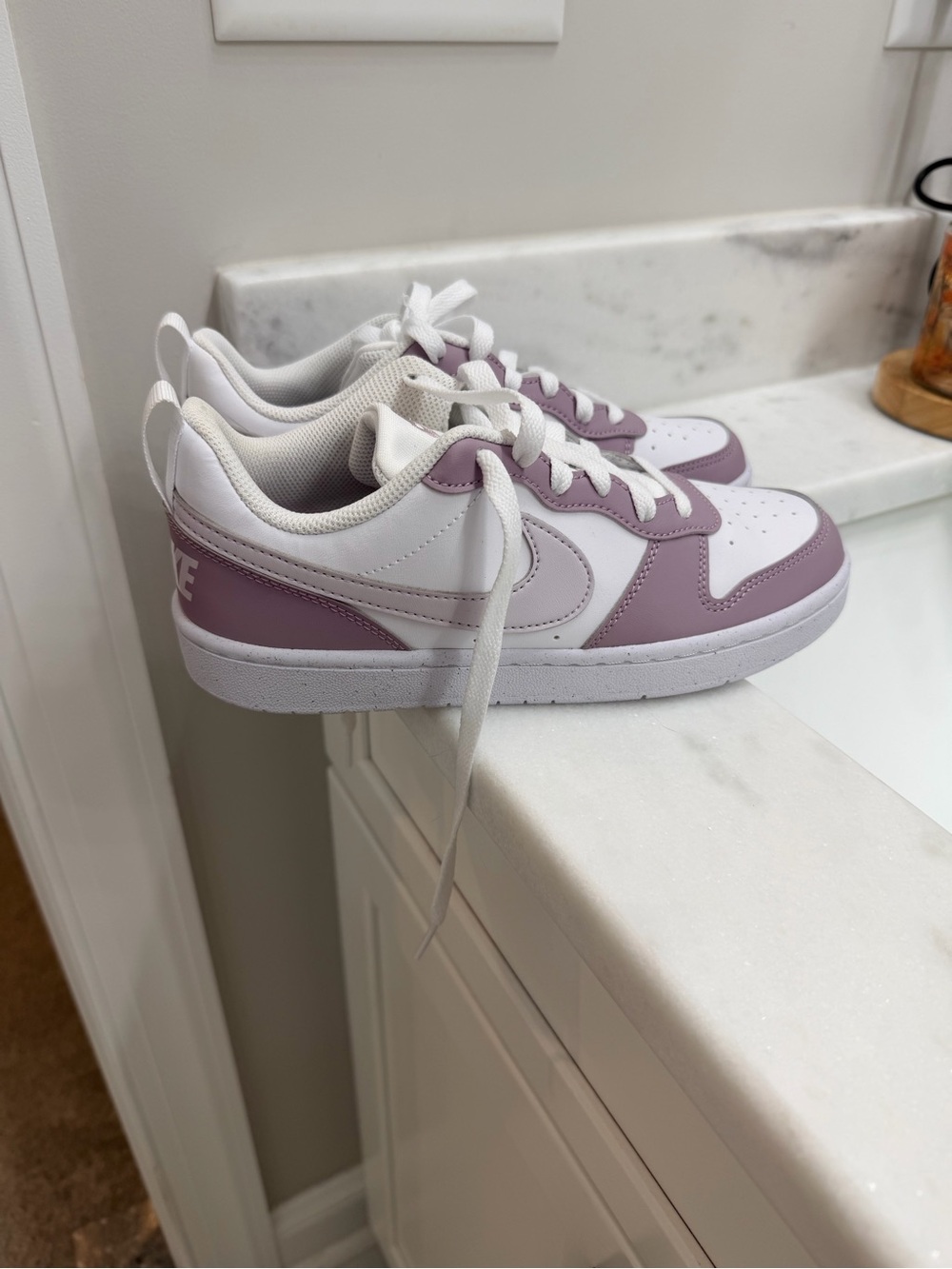 Nike Women's Low-Top Sneakers in Lavender and White